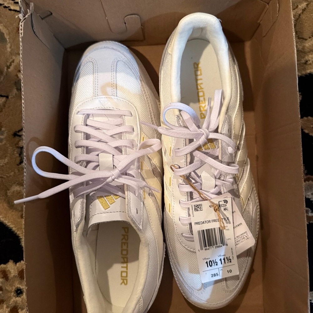 Adidas predator White and Gold Predator Sneakers